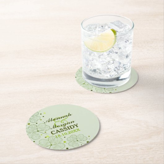 Shamrocks Polka Dots Iers Trouwpapier Onderzetters (Insitu)