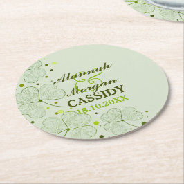 Shamrocks Polka Dots Iers Trouwpapier Onderzetters