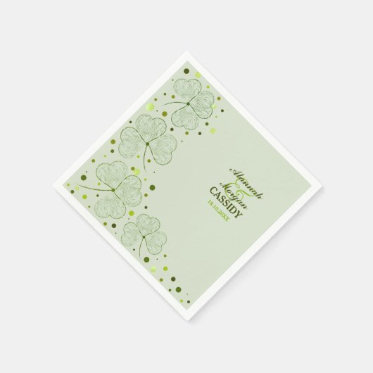 Shamrocks Polka Dots Trouwpapier Servetten (Hoek)