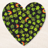 Shamrocks Rainbows Waterverf Ierland ST PATRICKS Kartonnen Onderzetters (Voorkant)