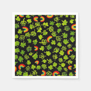 Shamrocks Rainbows Waterverf Ierland ST PATRICKS Servet