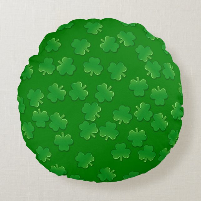Shamrocks Rond Kussen (Voorkant)