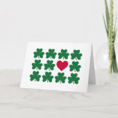 Shamrocks rood hart kaart (Voorkant)