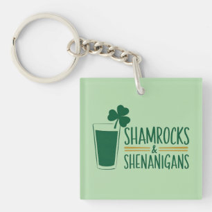 Shamrocks & Shenanigans: St. Patrick's Day Design Sleutelhanger