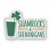 Shamrocks & Shenanigans: St. Patrick's Day Design Sticker (Voorkant)