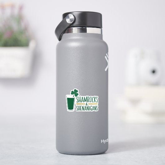 Shamrocks & Shenanigans: St. Patrick's Day Design Sticker (HydroFlask)