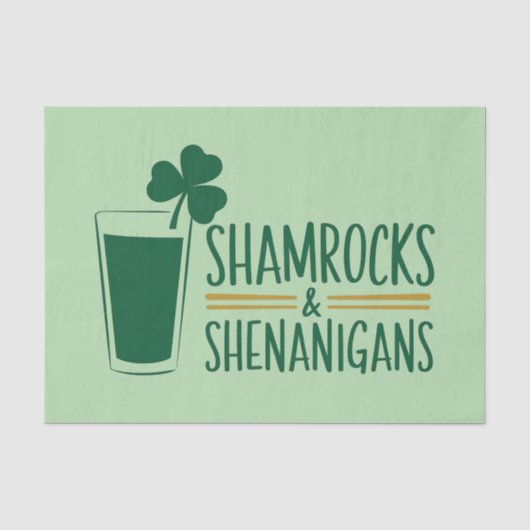Shamrocks & Shenanigans: St. Patrick's Day Design Tissuepapier (Voorkant)