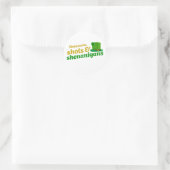 Shamrocks, Shots en Shenanigans Ronde Sticker (Tas)
