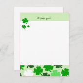 SHAMROCKS St Patricks day 4x5 Flat Dank u wel Notitiekaartje (Voorkant / Achterkant)
