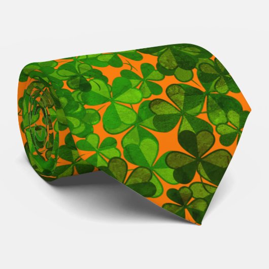 Shamrocks St. Patricks Day Celebration Stropdas (Opgerold)