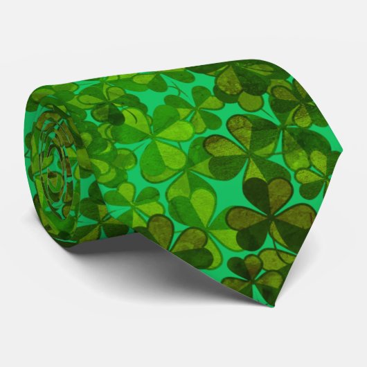 Shamrocks St. Patricks Day Celebration Stropdas (Opgerold)