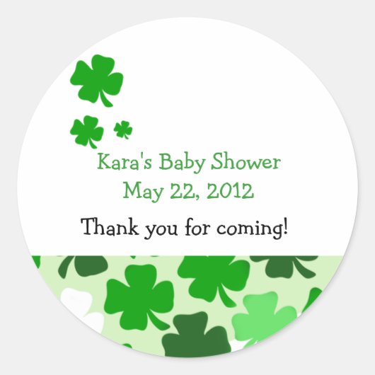 SHAMROCKS ST PATRICKS DAY Custom Favor Sticker (Voorkant)