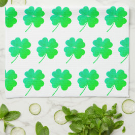 Shamrocks St. Patricks Day Green Kitchen Towels Theedoek