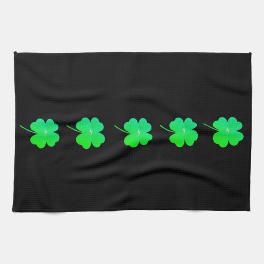 Shamrocks St. Patricks Day Green Kitchen Towels Theedoek (Horizontaal)