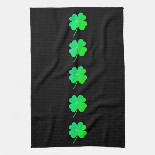 Shamrocks St. Patricks Day Green Kitchen Towels Theedoek (Verticaal)