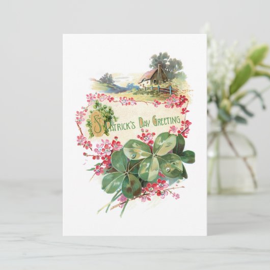  Shamrocks St. Patrick's Day Greetings Feestdagenkaart (Staand voorkant)