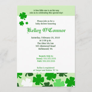 SHAMROCKS ST PATRICKS DAY GROEN Baby shower Kaart
