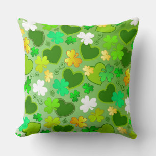 Shamrocks & St. Patrick's Day Hearts Sierkussen