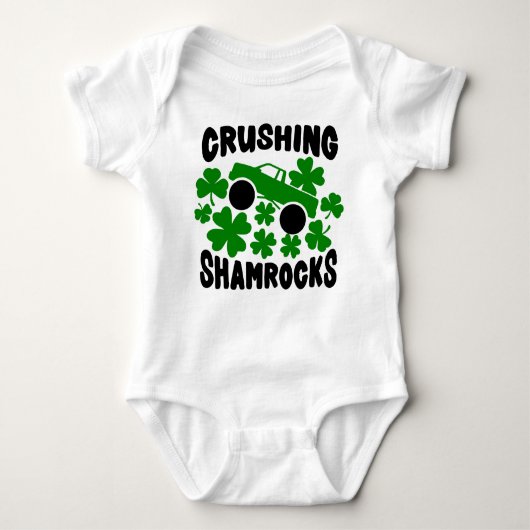Shamrocks St. Patrick's Day Monster Truck Romper (Voorkant)