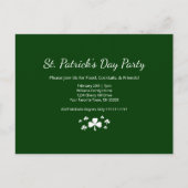 Shamrocks St. Patrick's Day Party Lucky Green Uitnodiging Briefkaart (Voorkant)
