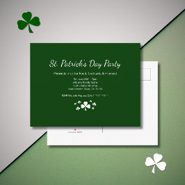 Shamrocks St. Patrick's Day Party Lucky Green Uitnodiging Briefkaart