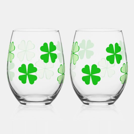Shamrocks Stemless wijnglazen Wijnglas Zonder Voet (Achterkant)