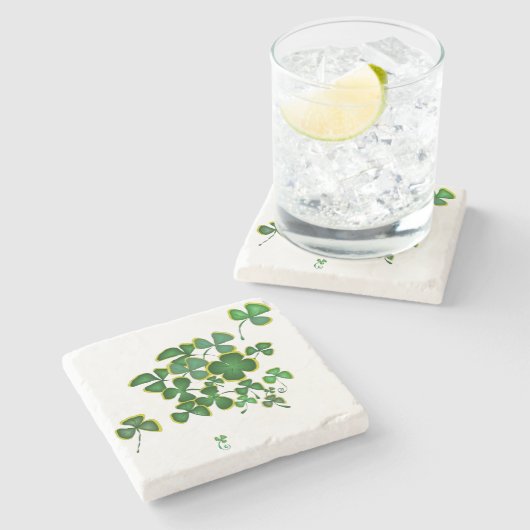 Shamrocks Stone Onderzetter (Zijkant)