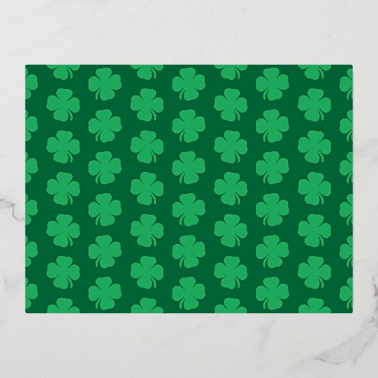 Shamrocks, symbool van St. Patrick's Day, Folie Feestdagen Briefkaart (Voorkant)