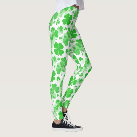 Shamrocks Tattoo naadloos patroon + uw ideeën Leggings (Rechts)