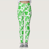 Shamrocks Tattoo naadloos patroon + uw ideeën Leggings (Voorkant)