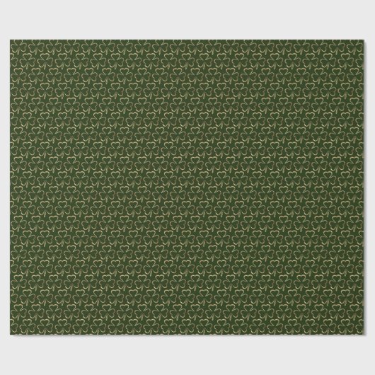 Shamrocks Three Leaf Clovers Pattern Green Cadeaupapier (Vlak)