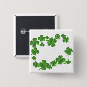 Shamrocks Vierkante Button 5,1 Cm (Voorkant /achterkant)