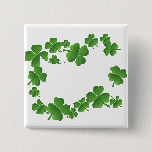 Shamrocks Vierkante Button 5,1 Cm (Voorkant)