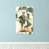 Shamrocks voor eenden canvas afdruk (Insitu (Houten vloer))