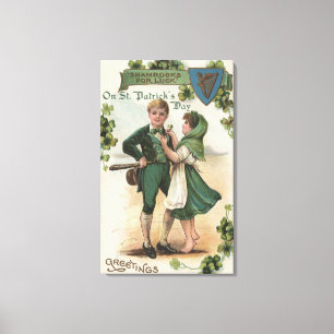 Shamrocks voor eenden canvas afdruk