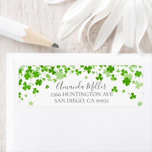 Shamrocks Vrijgezellenfeest Return address Label (Insitu)