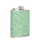  Shamrocks White Outlines on Green Hip Flask Heupfles (Rechts)