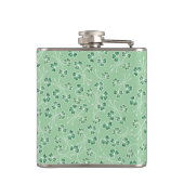  Shamrocks White Outlines on Green Hip Flask Heupfles (Achterkant)