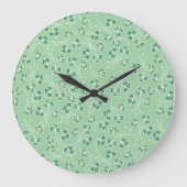  Shamrocks witte omtrekken, groene wandklok (Voorkant)