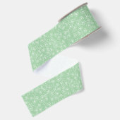 Shamrocks Witte Omtrekken op Groen Lint (Achterkant)