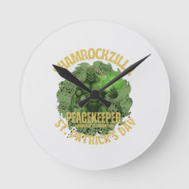 Shamrockzilla Peacekeeper: St. Patrick's Day Kaiju Ronde Klok