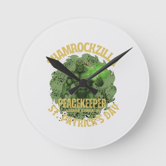 Shamrockzilla Peacekeeper: St. Patrick's Day Kaiju Ronde Klok (Voorkant)