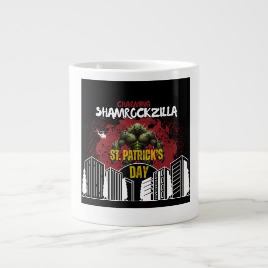 Shamrockzilla: St. Patrick's Day Kaiju Monster Grote Koffiekop (Voorkant)