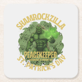 Shamrockzilla Vredeshandhaver: St. Patrick's Day K Kartonnen Onderzetters