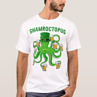 Shamroctopus Grappige Dieren Octopus Bier St Patri T-shirt