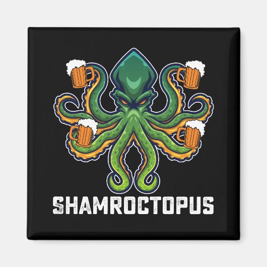Shamroctopus Octopus Liefhebber St. Patrick's Dag Magneet (Voorkant)