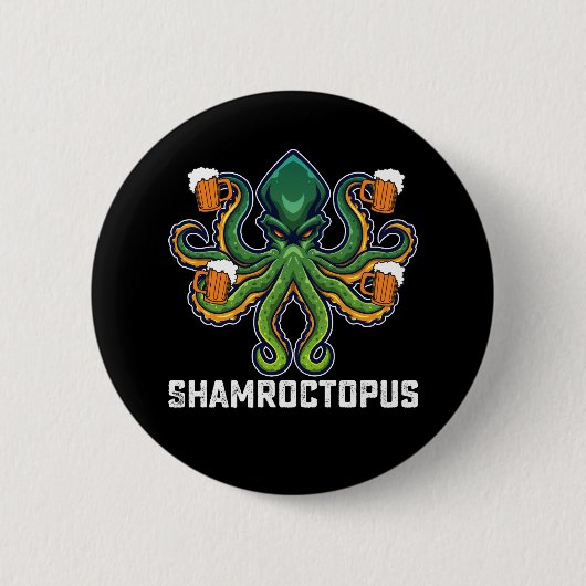 Shamroctopus Octopus Liefhebber St Patrick's Dag Ronde Button 5,7 Cm (Voorkant)