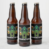 Shamroctopus Octopus Lover St Patrick's Day Bier Etiket (Flessen)