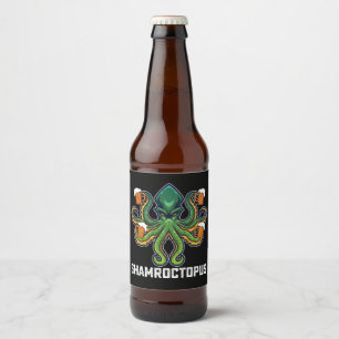 Shamroctopus Octopus Lover St Patrick's Day Bier Etiket