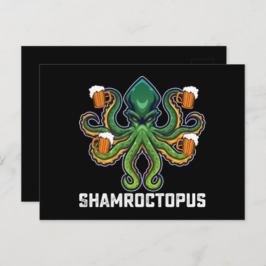 Shamroctopus Octopus Lover St Patrick's Day Briefkaart (Voorkant / Achterkant)